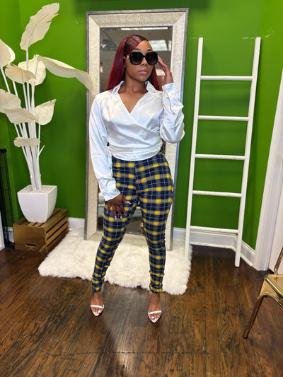 Satin Wrap Top White